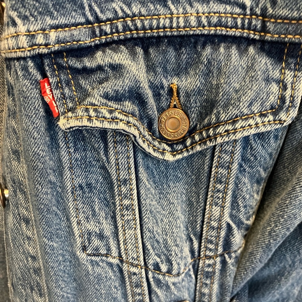 Levi's Dark Blue Denim Jacket  Xsmall - Picture 4 of 12